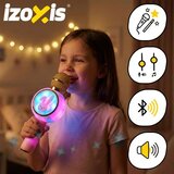 Izoxis Karaoke mikrofon Bluetooth za otroke – brezžični mikrofon z zvočnikom, RGB LED, USB-C, roza | Shoptok.si