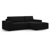 Micadoni Črna raztegljiva kotna sedežna garnitura (desni kot) Jodie – Home | Shoptok.si
