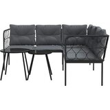  Set vrtnih sofa s jastucima crni od čelika i tekstilena | Eponuda.com