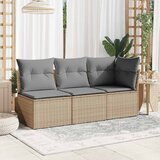  Vrtna sofa bez naslona za ruke s jastucima bež od poliratana | shoptok.hr