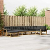  Set vanjskih sofa 7 kom. Bijela i antracit Smeđa 406 x 168,5 x 73 cm | shoptok.hr