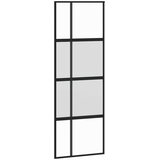  Klizna vrata s priborom crna 76 x 205 cm kaljeno staklo | shoptok.hr