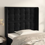  Uzglavlje s ušima crno 93x16x118/128 cm baršunasto | shoptok.hr
