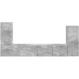  Set TV komoda 4 pcs Betonski sivi Konstruirano drvo | shoptok.hr