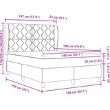 vidaXL Box Spring postelja s preprosto - temno siva, 140x190 cm, tkanina | Shoptok.si