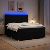  LED okvir za krevet s madracem Crna 140 x 190 cm Tkanina | shoptok.hr