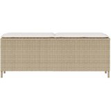  Vrtna klupa s jastukom bež 110x30x40,5 cm poli ratan | shoptok.hr
