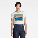G-star T-shirt - RAW. Cvrd Long Slim R T White | Shoptok.si