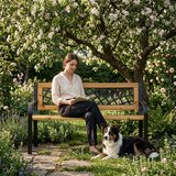 Multi Garden drvena vrtna klupa s ukrasnim naslonom 118 × 52 cm, park stil | shoptok.hr