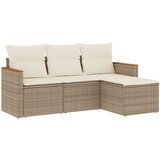  4-dijelni set vrtnih sofa s jastucima bež od poliratana | shoptok.hr