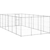  Zunanji pasji boks pocinkano jeklo 21,78 m² - - Srebrna - 74.5 - 330 x 660 x 180 cm - | Shoptok.si