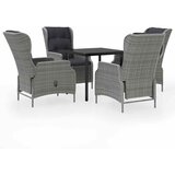  5-dijelni vrtni blagovaonski set svjetlosivi Siva Dužina stola 80 cm | shoptok.hr
