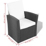 4-dijelna vrtna garnitura od poliratana s jastucima crna | shoptok.hr