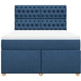  Krevet s oprugama i madracem plavi 140 x 190 cm od tkanine | shoptok.hr