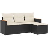  4-dijelni set vrtnih sofa od poliratana s jastucima crni | shoptok.hr
