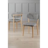 Hanah home set trpezarijskih stolica Onex 2 kom, siva bukle tkanina, drvene noge u prirodnoj boji drveta | Eponuda.com