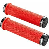 Sram DH Silicone Locking Grips with Double Clamps & End Plugs, Red