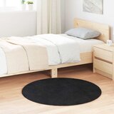 vidaXL Čupavi tepih s visokim vlaknima crni 100x100 cm poliester Cijene