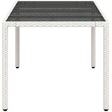  Vrtni stol sa staklenom pločom bijeli 190x90x75 cm poliratan | shoptok.hr