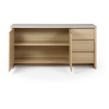 Marckeric Bela/v svetli naravni barvi komoda v hrastovem dekorju 163x80x45 cm Dore – | Shoptok.si