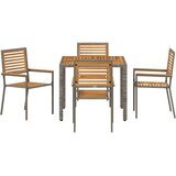  Vrtni set za objed 5 pcs Siva i smeđa poliratan | shoptok.hr