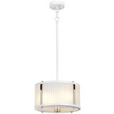 Elstead Lighting Elstead Viseča svetilka Corona z 2 cilindričnima lučema, beli polirani nikelj, matirano steklo, (22099567) | Shoptok.si
