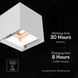  LED solarna zidna lampa sa senzorom LED/9W/3,7V 3000/4000/5000K IP65 2600mAh bela | Eponuda.com