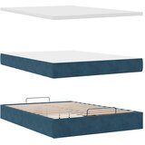  Ottoman krevet s madracem i LED diodama tamnoplavi 140x200 cm baršun | Shoptok.si