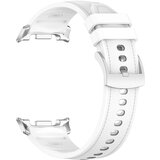 INF Združljiv s Samsung Galaxy Watch8 Silikonski usnjen pašček - Eleganten nadomestni pas White, (5000079599) | Shoptok.si