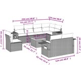  9-dijelni set vrtnih sofa s jastucima bež od poliratana | shoptok.hr