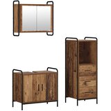  Set ormarića za kupaonicu 3 kom. Staro drvo 40 x 36 x 109 5 cm - Staro drvo Kupaonski ormarić (2 vrata) + viseći ormarić + kupao | shoptok.hr