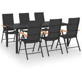  7-dijelni vrtni blagovaonski set crno-smeđi | Eponuda.com
