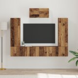 vidaXL Set TV komoda s policom s pohranom s vratima 7 pcs Staro drvo 180 x 30 x 120 cm | shoptok.hr