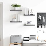  Plutajuće zidne police 4 kom sive 40 x 23 x 3,8 cm MDF | Eponuda.com