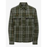 Only Beige-Green Mens Plaid Flannel Shirt & SONS Scott - Men Cene