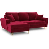 Cosmopolitan Design Crvena baršunasti sklopiva/s prostorom za odlaganje kutna garnitura (s lijevim kutom/s ležaljkom) Kyoto – | shoptok.hr
