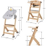 Kinderkraft stol za hranjenje 2v1 Enock, Calmee grey | Shoptok.si