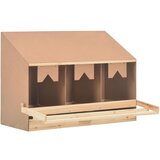 vidaXL Gnezdišče za kokoši s 3 predelki 93x40x65 cm trdna borovina Cene