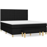  Box spring postelja z vzmetnico črna 160x200 cm blago | Shoptok.si