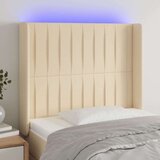  LED posteljno vzglavje krem 103x16x118/128 cm blago, (20951706) Cene