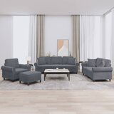  The Living Store Sedežna garnitura 4-delna z vzglavniki temno siv žamet - Sedežna Garnitura, (21446551) | Shoptok.si