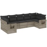 vidaXL 7-dijelni set vrtnih sofa svjetlosivi od poliratana | shoptok.hr