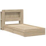  Okvir kreveta s pohranom s ladicama Hrast sonoma 75 x 190 cm - Hrast sonoma 75 x 190 cm sa središnjom policom | shoptok.hr