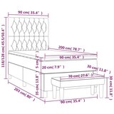  Box spring postelja z vzmetnico temno siva 90x200 cm blago, (20790186) | Shoptok.si