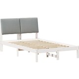  Kovinska posteljna konstrukcija z vzglavjem Bela in svetlo siva, (5000084674) | Shoptok.si