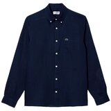 Lacoste Srajce z dolgimi rokavi Linen Casual Shirt - Marine Modra Cene