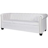  Chesterfield kavč trosed umetno usnje bele barve Cene