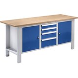 eurokraft basic Modulna delovna miza, širina plošče 1850 mm, 4 predali, 2 vrat, plošča multipleks | Shoptok.si