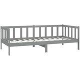 Dnevni ležaj s madracem 90 x 200 cm sivi od masivne borovine | Eponuda.ba