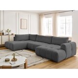 Bobochic Paris Temno siva raztegljiva/s prostorom za shranjevanje kotna sedežna garnitura (levi kot/v obliki črke "U") Fuji – | Shoptok.si